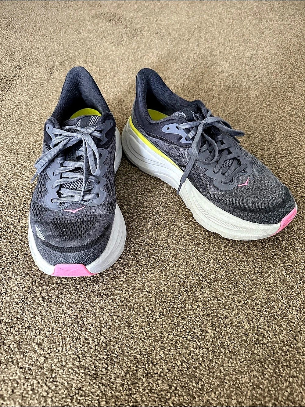 Hoka Bondi 9 Women's Athletic Shoes Gray & Pink US 8.5